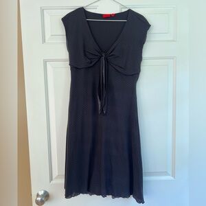 Anne Klein Black Midi Dress with Bow Detail
